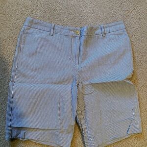 Talbots Blue and White Striped Women's Bermudas